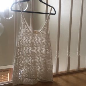 Hollister white crochet tank top